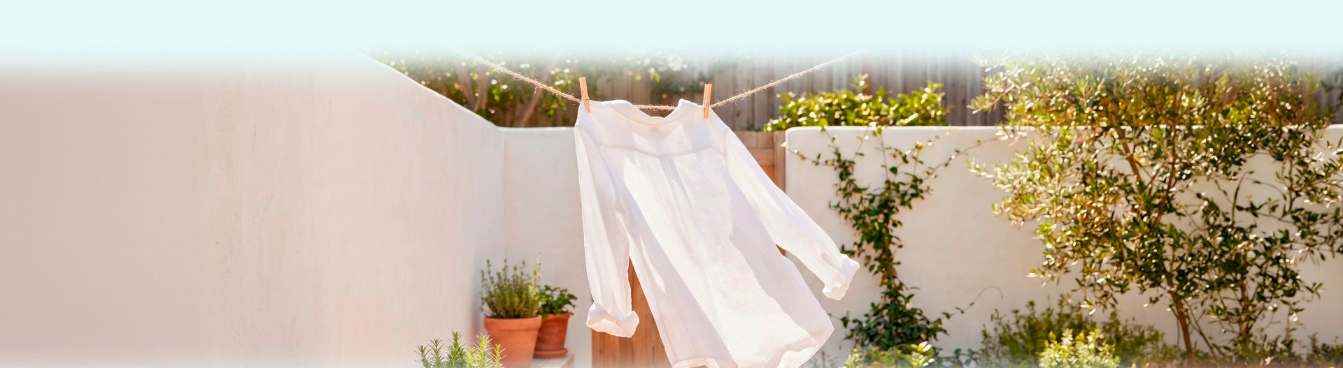 Soft neutral laundry drying in gentle light
