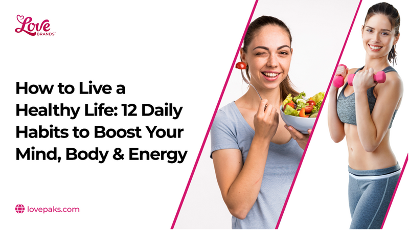 Split image: on the left a woman holds a bowl of salad, on the right a woman lifts a pair of pink dumbbells
