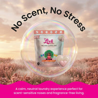 Single Dye & Scent Free pouch from the Mastercase displayed on its own, showing the 39-pak fragrance-free laundry pouch design
