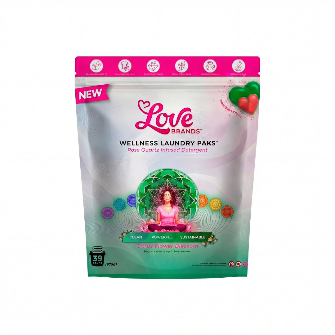 Citrus Flower Blossom Mastercase by Love Brands, hero front view of the bulk carton containing 10 pouches of flavored paks