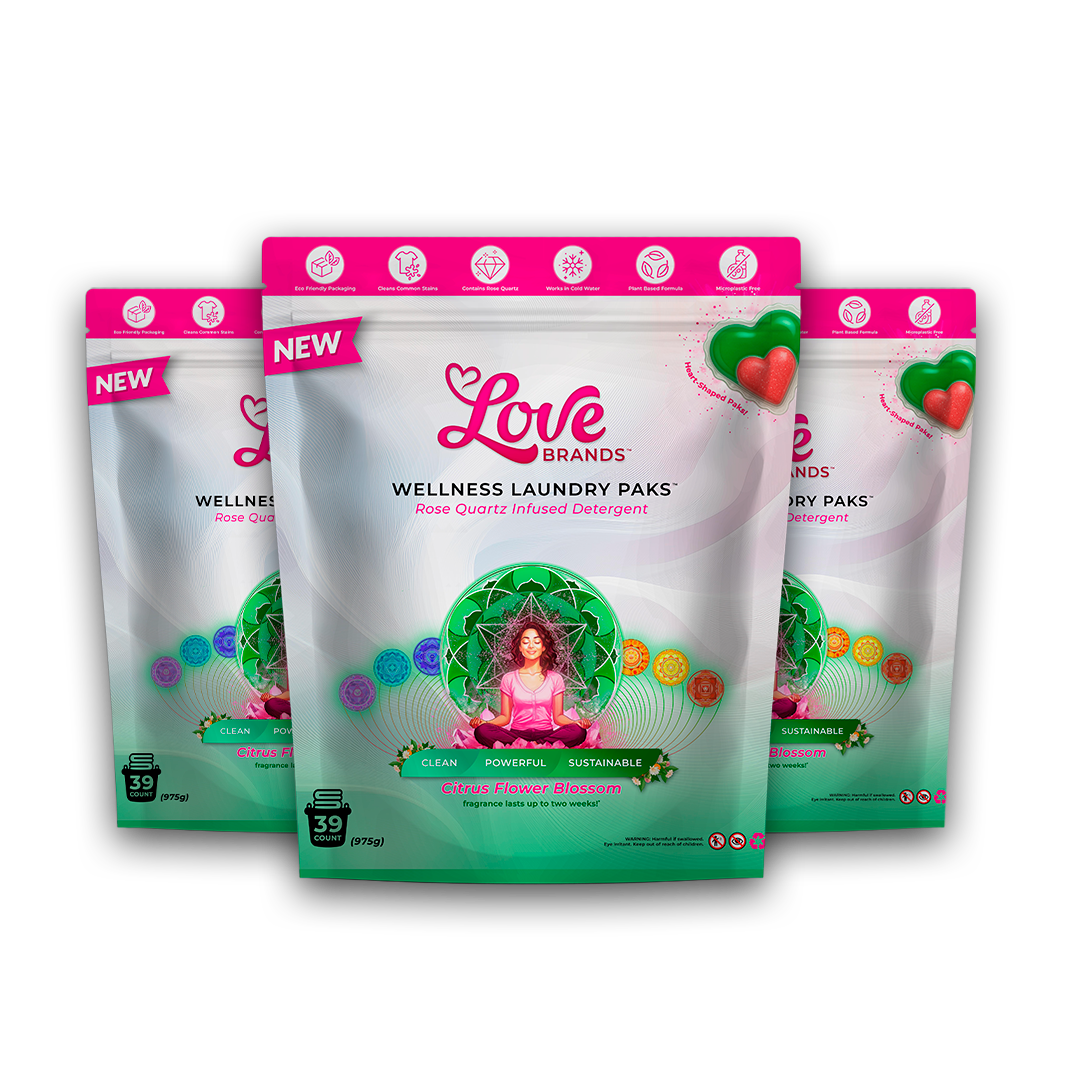 Citrus Flower Blossom laundry scent bundle, four pouches arranged together showing the bright citrus and floral packaging