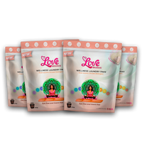 Dye Free and Scent Free laundry pouch bundle, four pouches arranged together for the Buy 3 Get 1 Free offer from Love Brands