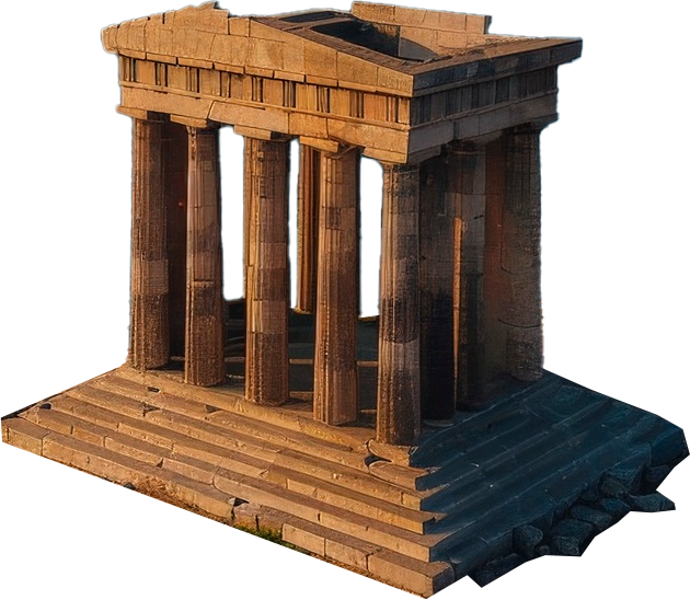 Greek temple with columns